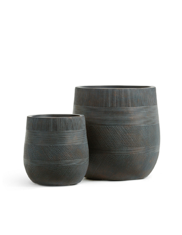 Кашпо TREEZ ERGO - серия Graphics - Округлая чаша - Окись с медной патиной