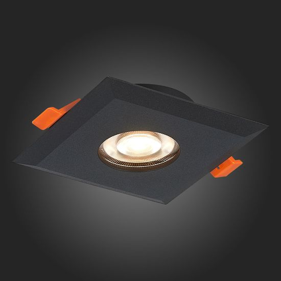 ST204.408.01 Св-к встр. Черный GU10 1*50W  L94xW94xH25 220V Без ламп Встраиваемые светильники