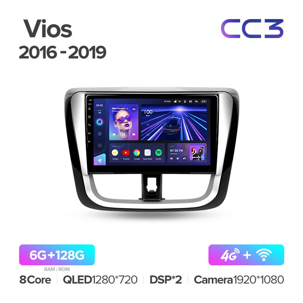 Teyes CC3 10.2" для Toyota Vios. Yaris L 2016-2019