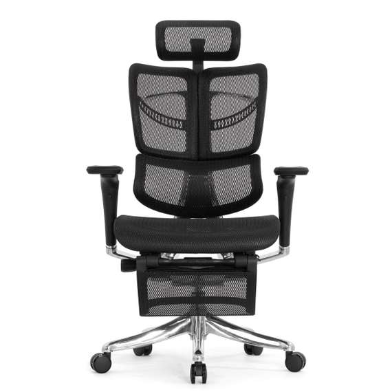 Кресло EXPERT 2 FLY RFYM 01 (сидение MAX с подножкой, подлокотник 6D(360), сетка черн/каркас черн)