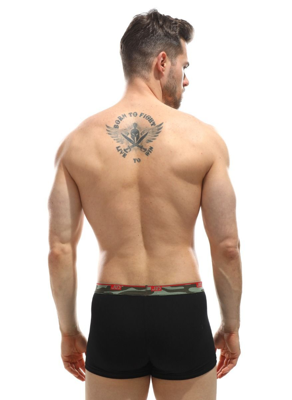 Мужские трусы-боксеры с широкой резинкой в милитари стиле (Размер: XL) (Цвет: серый меланж)