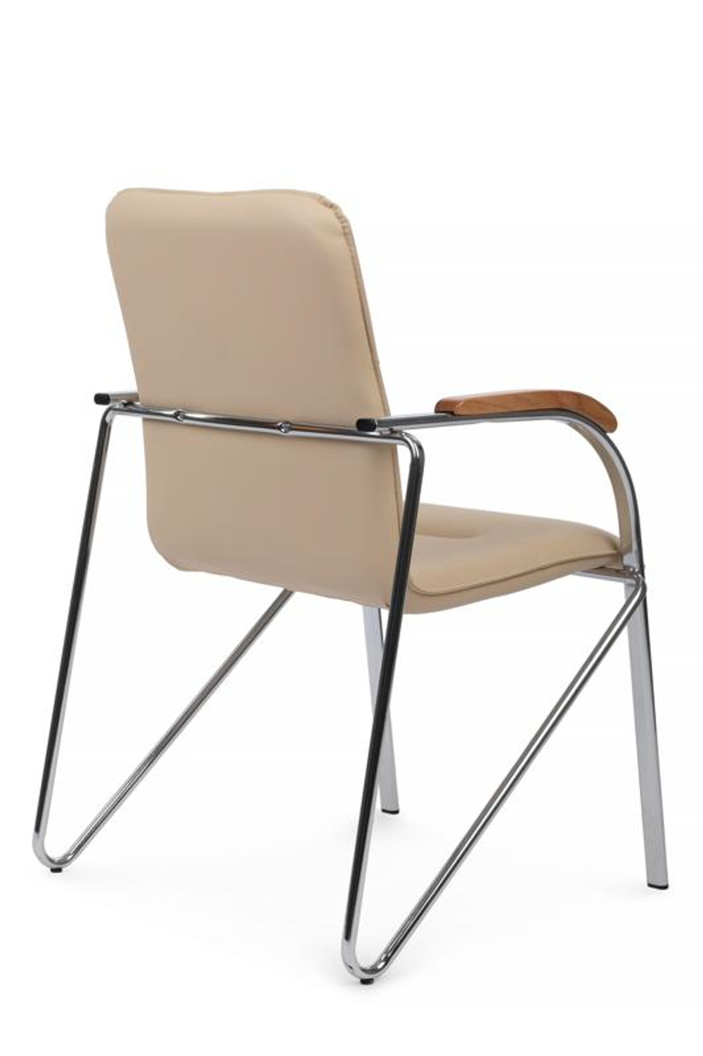 Стул Riva Самба с деревянными подлокотниками SMB-02H Хром гальв. Бежевый