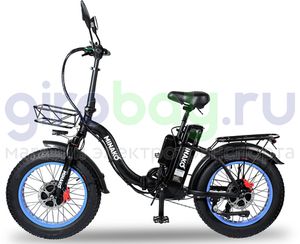 Электровелосипед Minako F11 Pro Dual (полный привод) - Синий обод фото