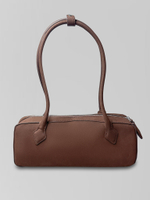 Сумка-багет 506 замшевая однотонная на молнии/Коричневый