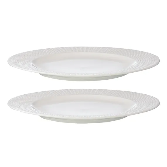 Набор из 2 тарелок белого цвета с фактурным рисунком Essential, Ø27см