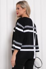 Джемпер (черный/белый/полоска) Б11-242/26 Nikol