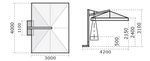 Зонт профессиональный 3х4 м Galileo Wood