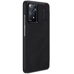 Кожаный чехол книжка от Nillkin для Xiaomi Redmi Note 11 Pro Global и Redmi Note 12 Pro 4G, серия Qin Pro Leather с защитной шторкой для камеры