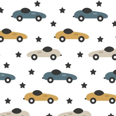 Купить ткань для сына Спортивные машинки. Детский принт Звездная гонка. Race cars kids fabric print