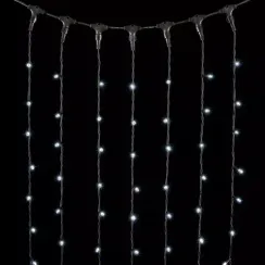 Светодиодный занавес Sealed с супер-мерцанием 2*3 м., 220V., 600 холодных белых LED ламп, черный каучук, Beauty Led (LL602ABL-1-2W)