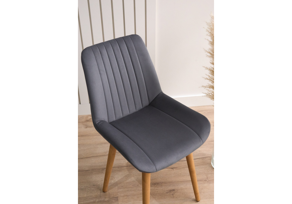 Стул деревянный Woodville Седа темно-серый (zd 995), светлое дерево np, ножки натуральные