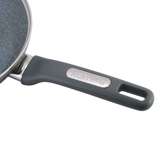 Сковорода 22 см. из алюминия с крышкой Kamille KM-4270GR с мраморным покрытием