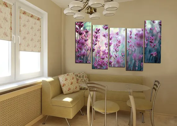 Модульная картина "Яркая лаванда"