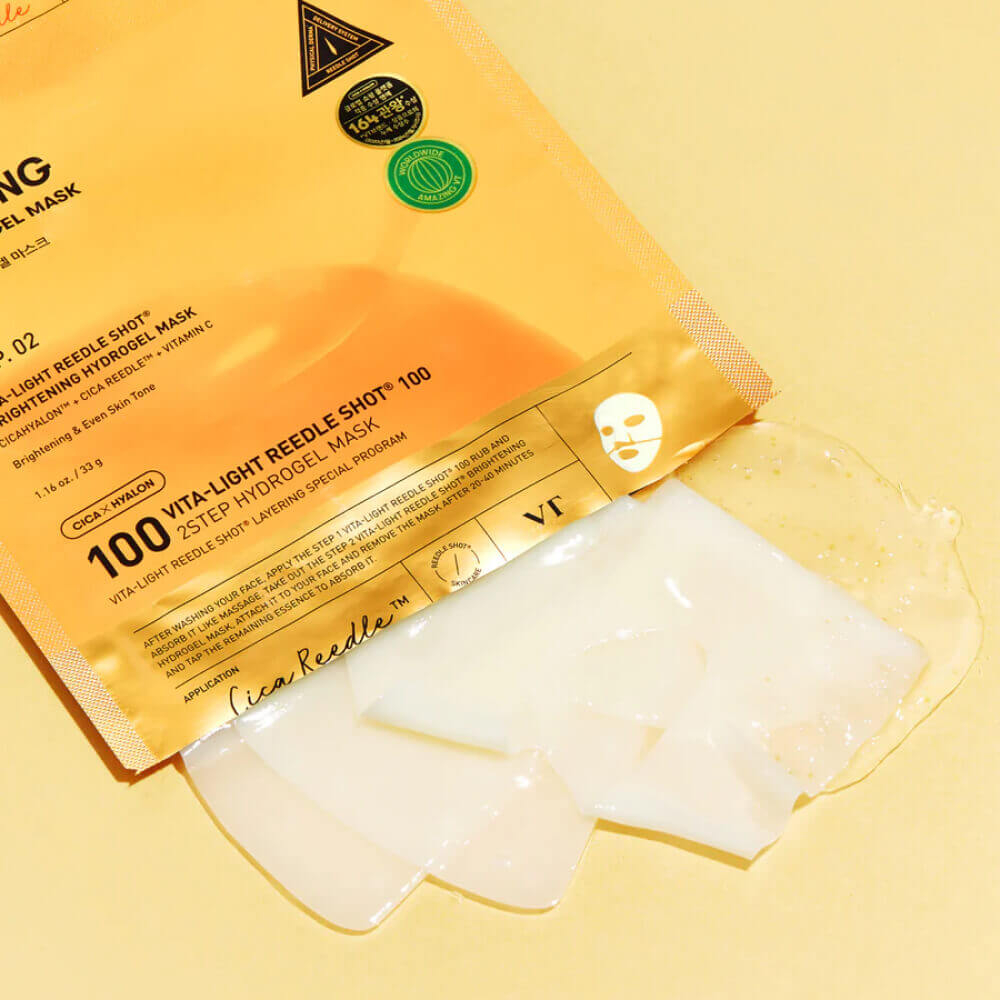 VT Cosmetics Осветляющая гидрогелевая маска с микроиглами Vita-Light Reedle Shot 100 2Step Hydrogel Mask