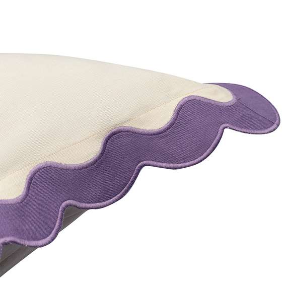 Чехол на подушку с контрастным кантом сиреневого цвета из коллекции trendy ruffles, 40х40 см