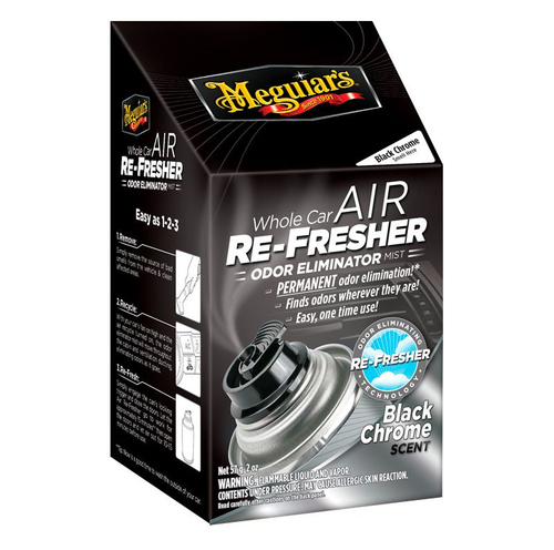 Meguiars Car Air Re-Fresher, Black Chrome Scent Нейтрализатор запаха в салоне а/м, 59мл.