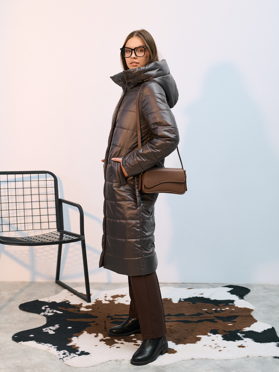 Пальто  демисезонное "Анель" коричневый