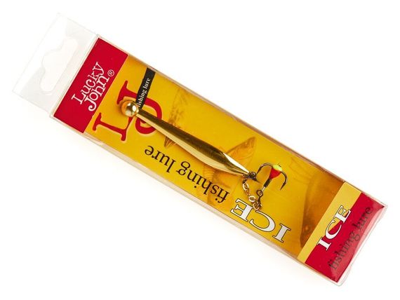 Блесна вертикальная зимняя Lucky John DOUBLE BLADE с цепочкой и тройником 45 мм GC блистер