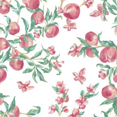 Бесшовный паттерн с акриловыми персиками