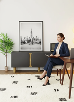 Тумба под телевизор Ола, 150 см, на деревянных ножках, графит