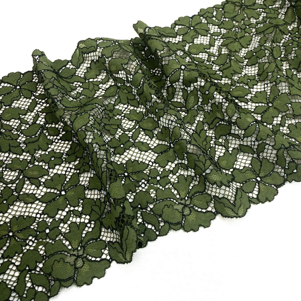 Кружево эластичное хаки 21 см