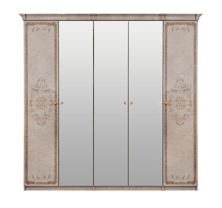 Патрисия (Эра) Шкаф пятидверный (2+1+2) с зеркалом (крем)