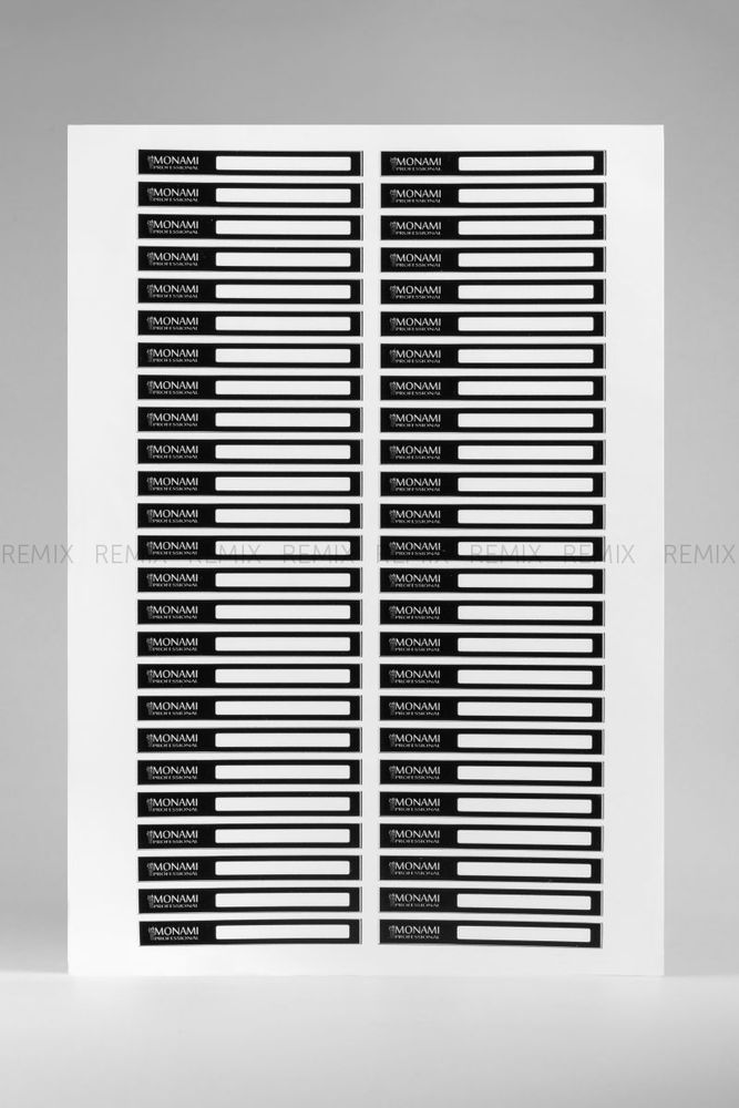 NR Наклейки на палитры черно-белые, с логотипом (A4/80 шт)