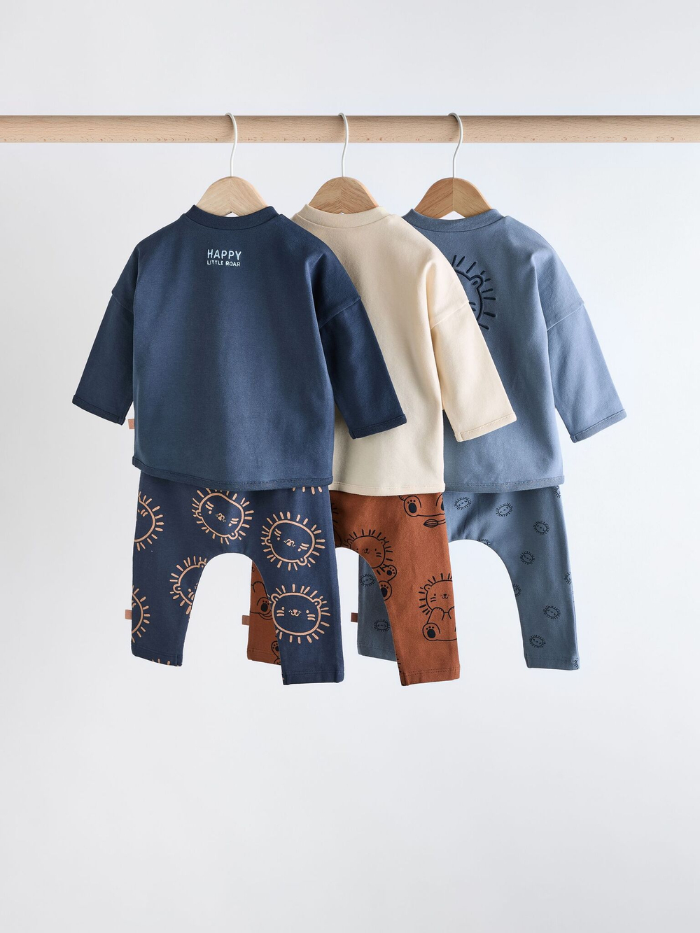 Лонгслив и брюки в комплекте для малышей Next Q96-758, Синий, Бежевый