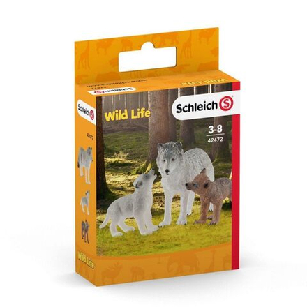 Фигурка Schleich Wild Life Волчица с детенышами 42472