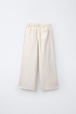 ZARA БРЮКИ WIDE LEG, ВАНИЛЬНЫЙ