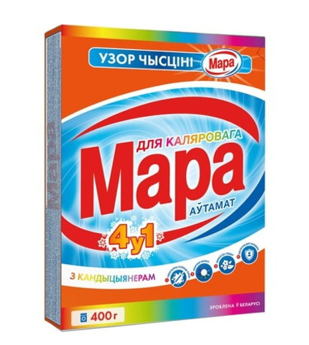 Стиральный порошок "Мара" для цветного 4 в 1 с кондиционером Автомат 400г Солнца