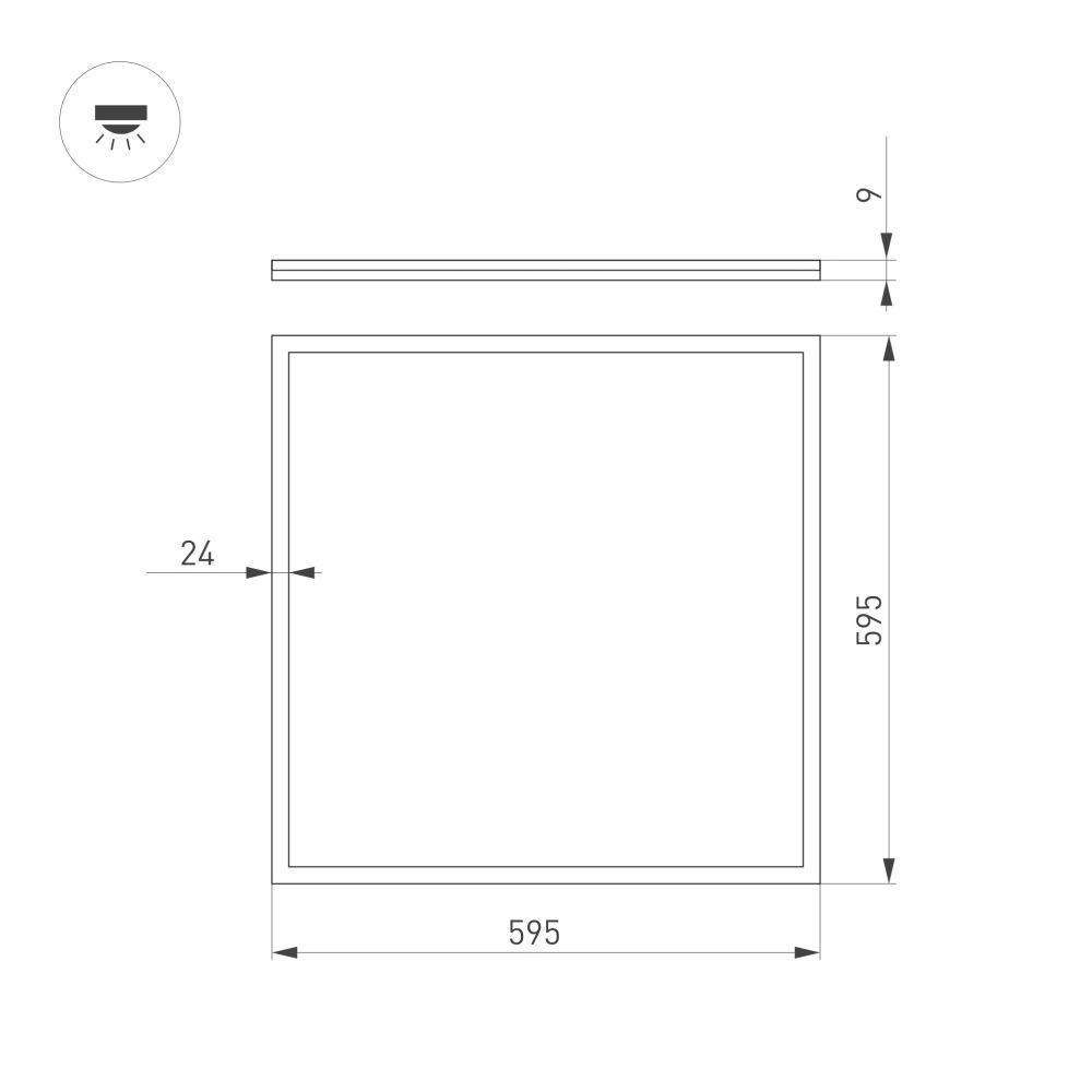 Светильник DL-INTENSO-S600x600-40W Warm3000 (WH, 120 deg, CRI90, 230V) (Arlight, IP40 Металл, 5 лет) 038430