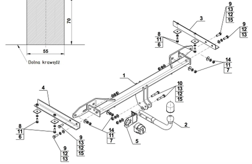 Фаркоп на Chevrolet Orlando 2011-2019 (паспорт и сертификат в комплекте)(без электрики) Steinhof.C-288