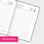 Ежедневник датированный 2023 А5 138x213 мм BRAUBERG "Control", под кожу, черный, 114094