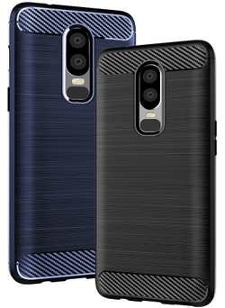 Чехол для OnePlus 6 цвет Blue (синий), серия Carbon от Caseport