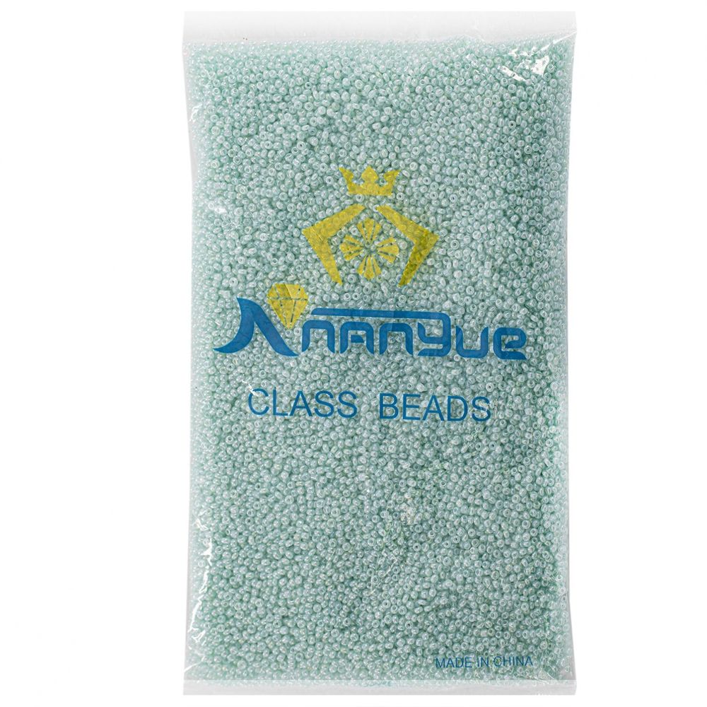 Бисер Alingar размер №12 вес 450 гр., мятный перламутровый, непрозрачный, пакет Бисер Alingar размер №12 вес 450 гр., мятный перламутровый, непрозрачный, пакет