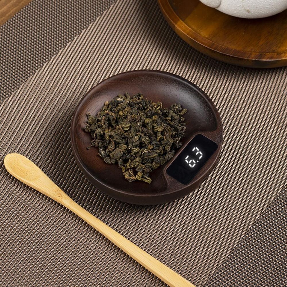 Весы чайно-кофейные портативные коричневые 0,1-100гр дерево батарея 100mAH P.L. Barbossa