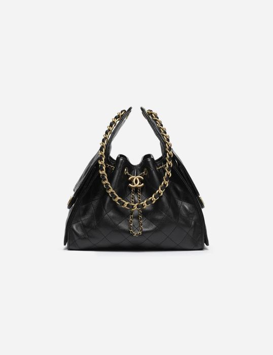 Chanel 25 Small Handbag Grained Calfskin & Gold-Tone Metal Black
