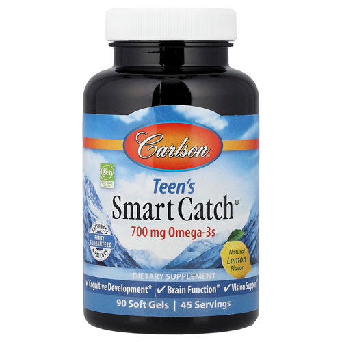 Carlson, Teen's Smart Catch®, натуральный лимонный вкус, 90 капсул