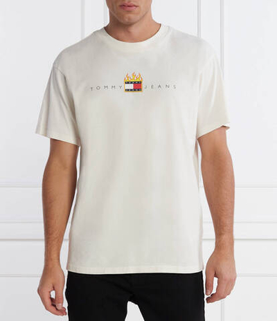 Футболка LINEAR FIRE FLAG Tommy Jeans - экрю(DM0DM17738)