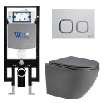 Унитаз с инсталляцией WeltWasser AMBERG 497 + MERZBACH 043 MT-GR + AMBERG RD-WT