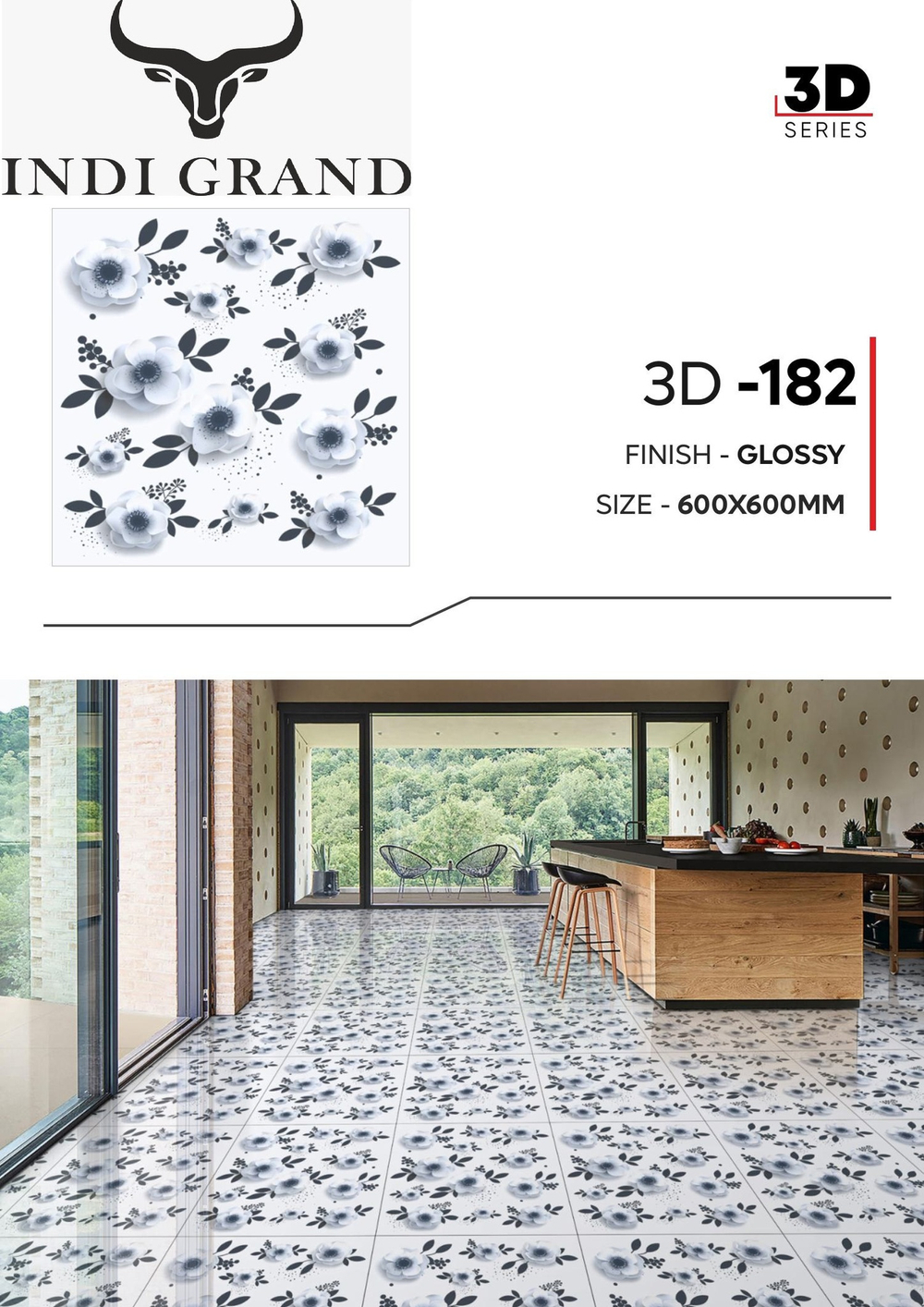 Керамогранит 3D 60х60 glossy - 182