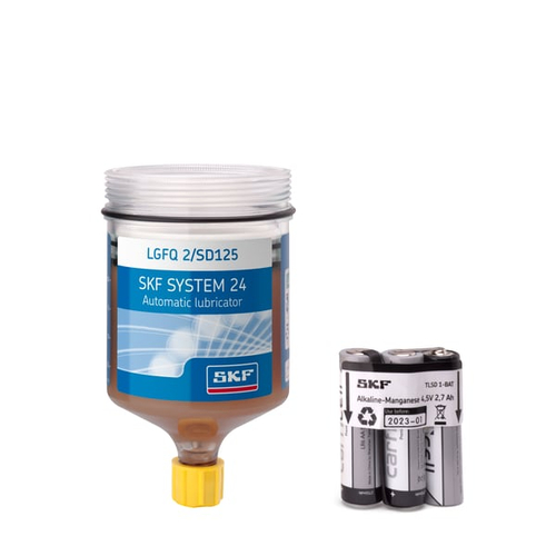 Refill cartridge grease filled, with battery for Electro-mechanical single point lubricator LGFQ 2/SD125
