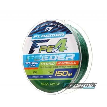 FLAGMAN Шнур PE Hybrid F4 Feeder 150м Moss Green 0,14мм 7кг