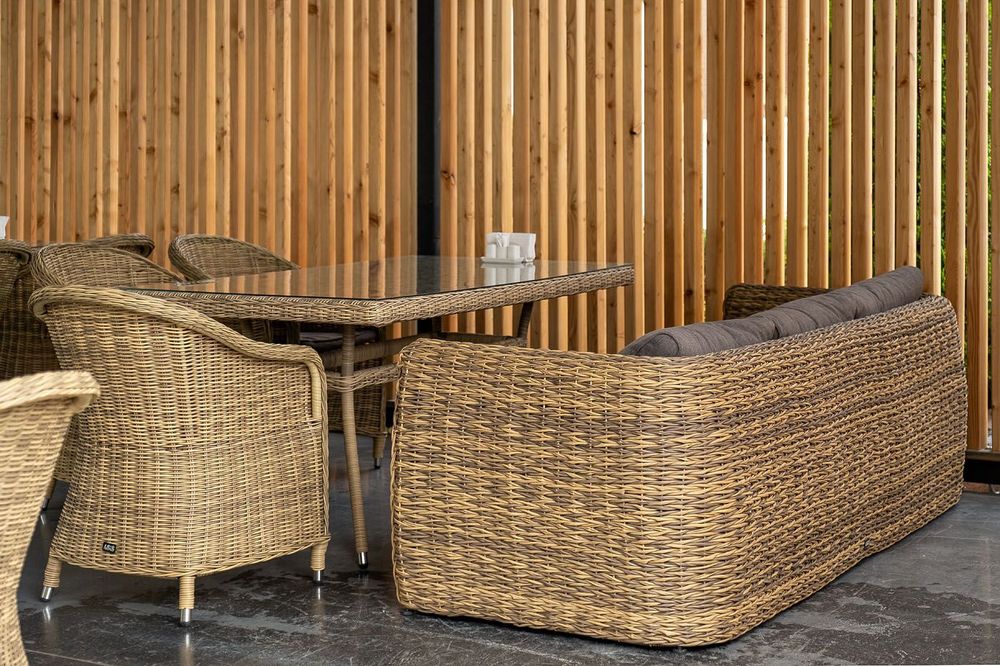 "Кальяри" диван трехместный плетеный из искусственного ротанга (гиацинт), цвет соломенный