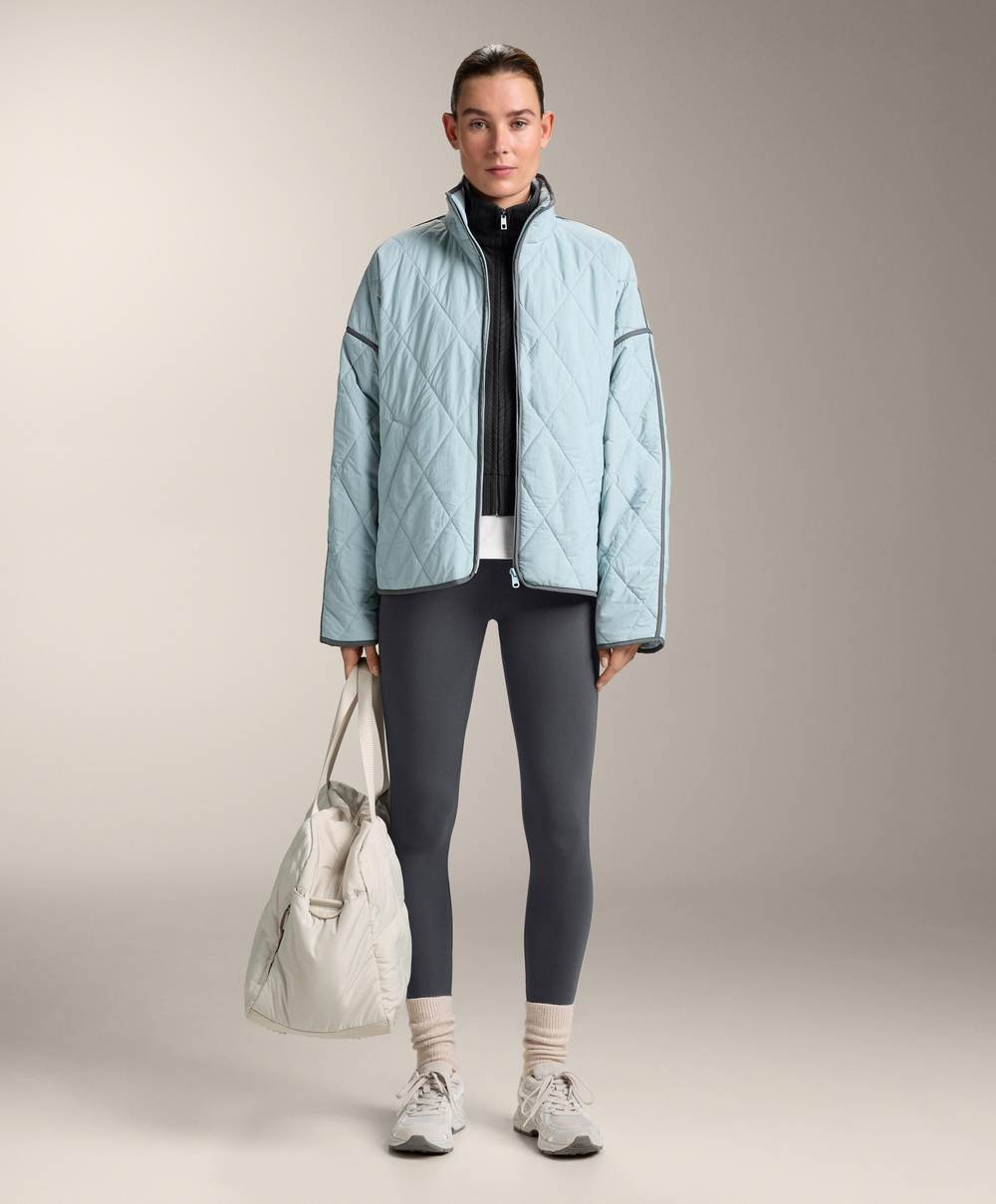 OYSHO Леггинсы Comfortlux с V-образным вырезом на талии и контрастной отделкой до щиколотки, асфальтовый