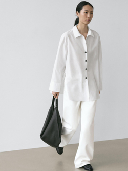 Massimo Dutti Рубашка с завязками, белый