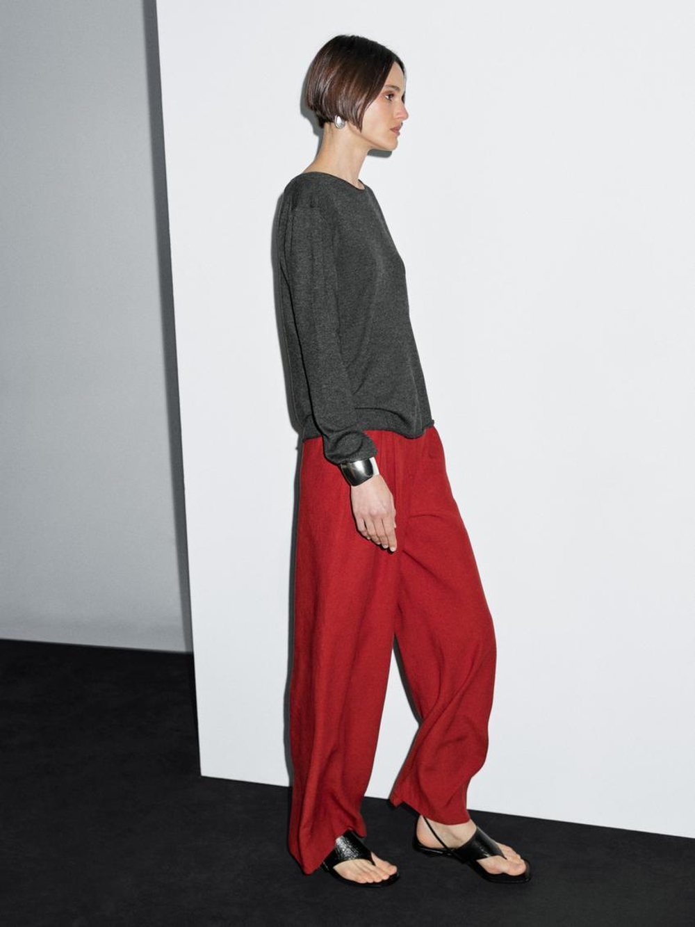 Massimo Dutti Свитер с воротником лодочкой из смесовой шерсти, серый