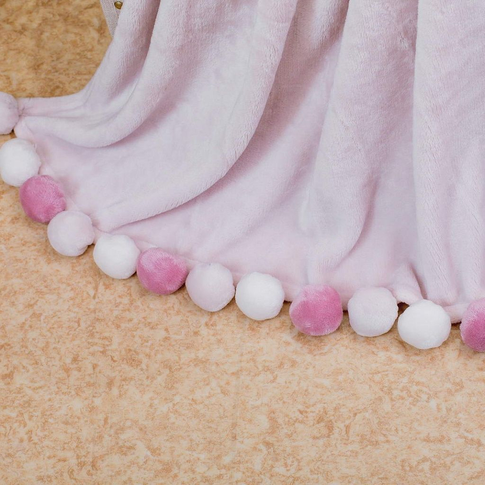 Плед 160x220 Sofi De MarkO Multi-ball пудра Китай бубоны