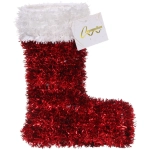 Украшение фольгированное «Зимний ботиночек» 22*17*7 см, красный